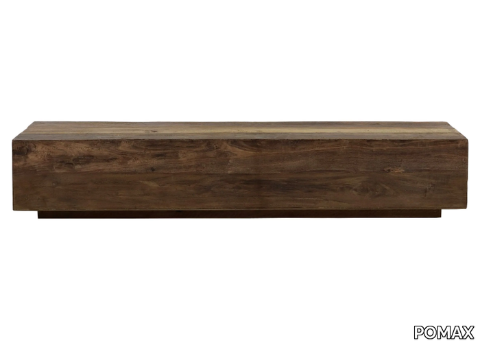 TEMBA - Rectangular low reclaimed wood coffee table _ POMAX