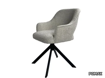 MERCY - Trestle-based upholstered fabric chair with armrests _ POMAX