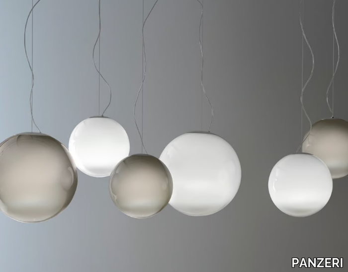 SMOKE - LED handmade blown glass pendant lamp _ PANZERI