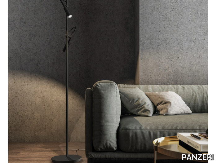 TUBINO - LED adjustable aluminium floor lamp _ PANZERI