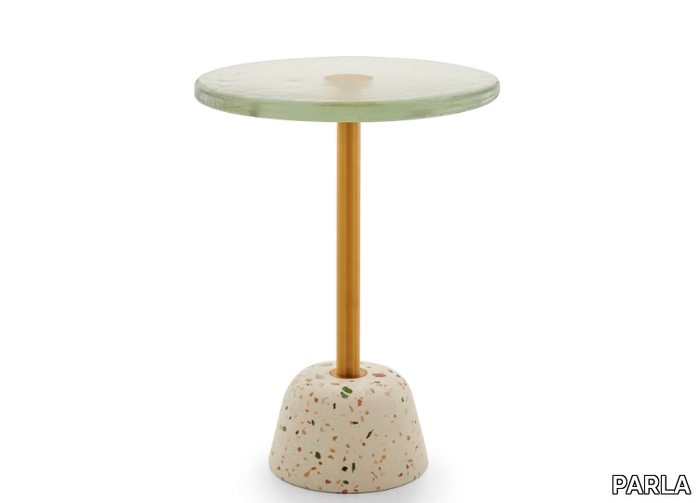 BLOSSOM - Round glass high side table _ PARLA