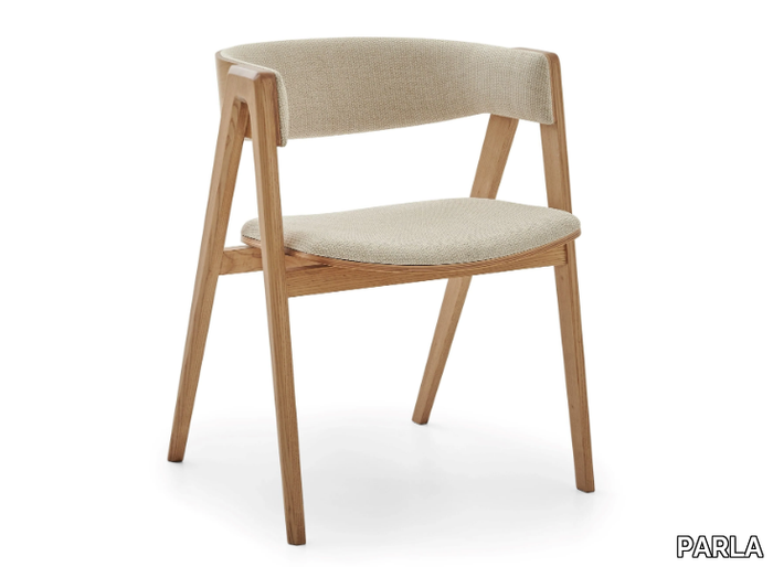 GALA V - Upholstered wood veneer chair with armrests _ PARLA