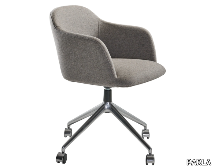 MOD RS - Swivel fabric chair with castors _ PARLA