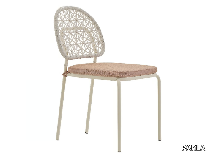 MORWI - Powder coated steel chair with integrated cushion _ PARLA