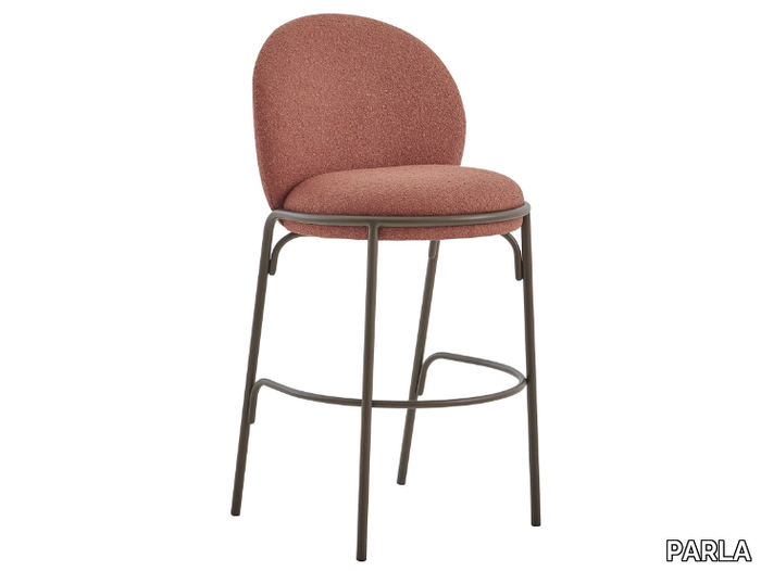 OYSTER - Upholstered barstool with footrest _ PARLA