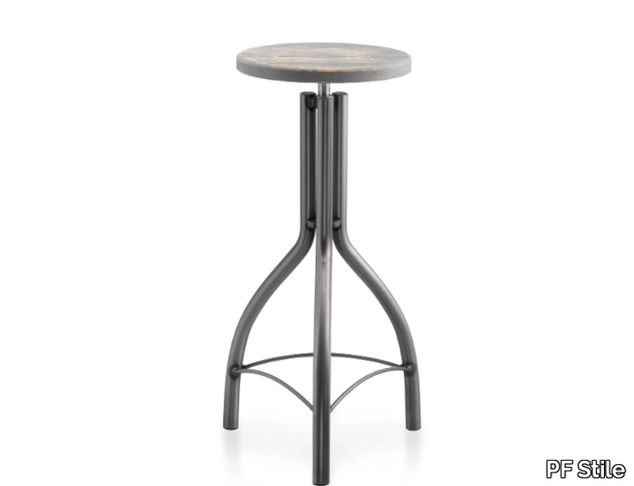 SHABBY - High steel stool with footrest _ PF Stile