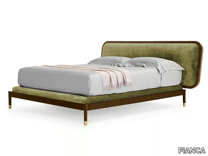 AMANTE - Wooden double bed with upholstered headboard _ PIANCA