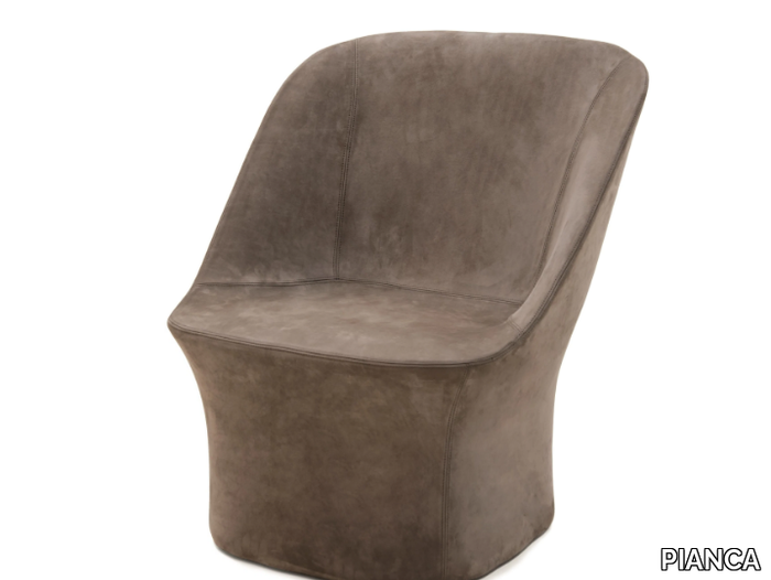 ESSE LOUNGE - Fabric armchair with base _ PIANCA