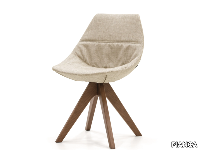 GAMMA - Upholstered fabric chair with wooden legs _ PIANCA