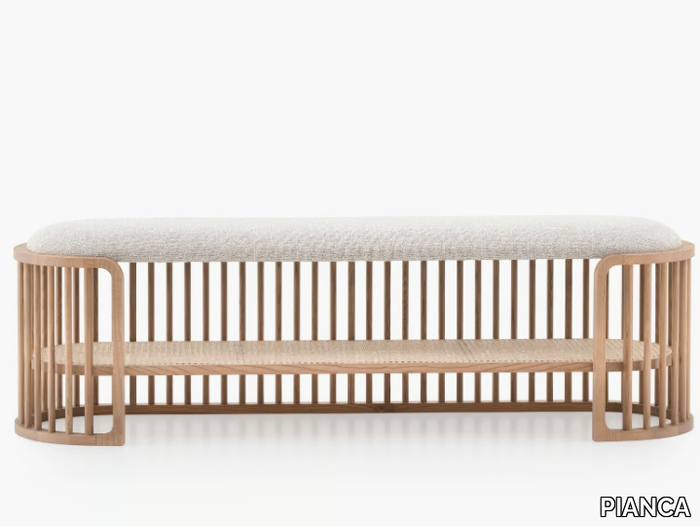 PALÙ - Upholstered wooden bench _ PIANCA