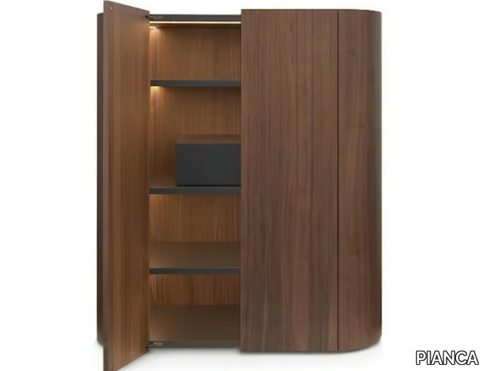 DEDALO - Wooden highboard with integrated lighting _ PIANCA