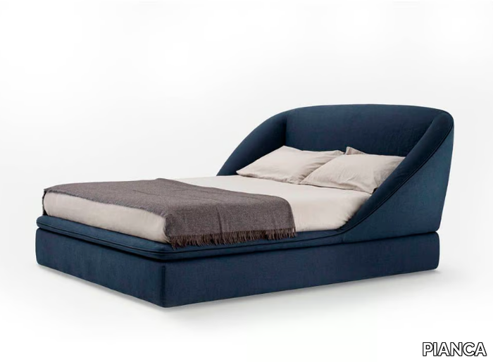 DOMENICA - Fabric double bed with upholstered headboard _ PIANCA