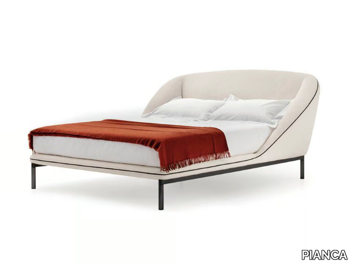 DOMENICA - Fabric double bed with upholstered headboard _ PIANCA