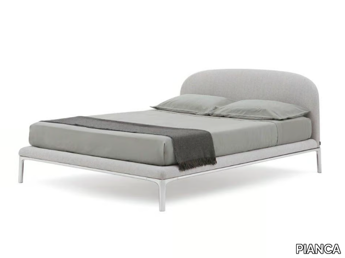 RADA - Leather double bed with upholstered headboard _ PIANCA