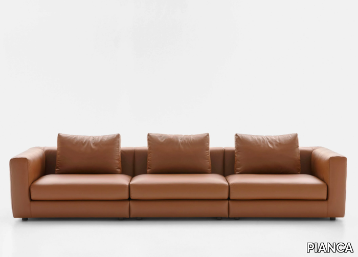 TOBIAS - Modular leather sofa _ PIANCA