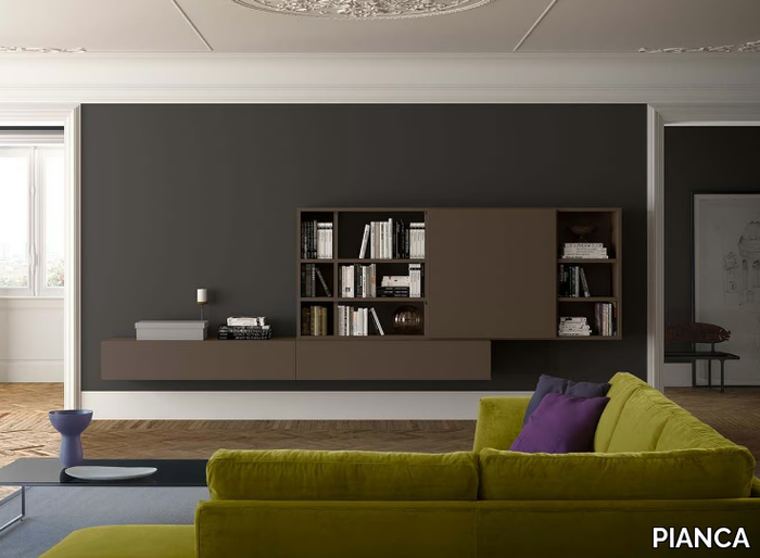 SPAZIOTECA SP024 - Sectional wall-mounted storage wall _ PIANCA