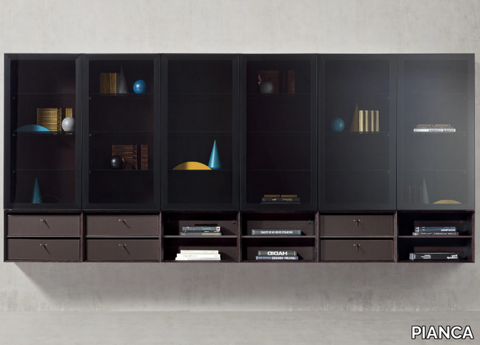 PEOPLE 04 - Modular wood and glass storage wall _ PIANCA