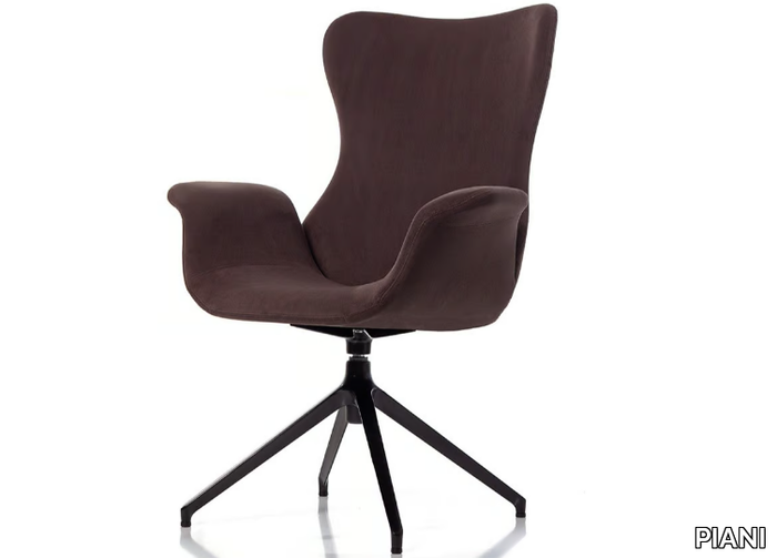 TULIP 14 L3 - Swivel trestle-based fabric armchair _ PIANI