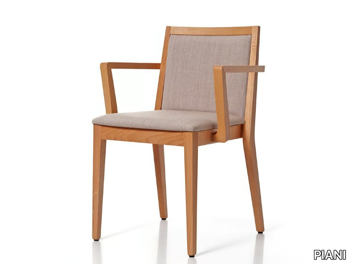 VEGA 00 A2 - Stackable solid wood chair with armrests _ PIANI