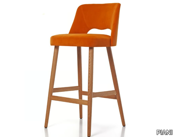 ALICE 01 S2 - High fabric stool with footrest _ PIANI