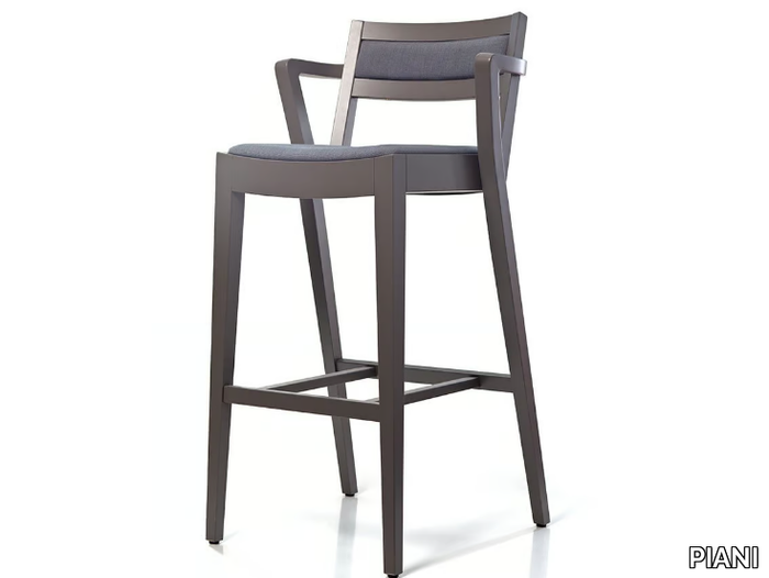 ARENA 00 S2 - High solid wood stool with footrest _ PIANI