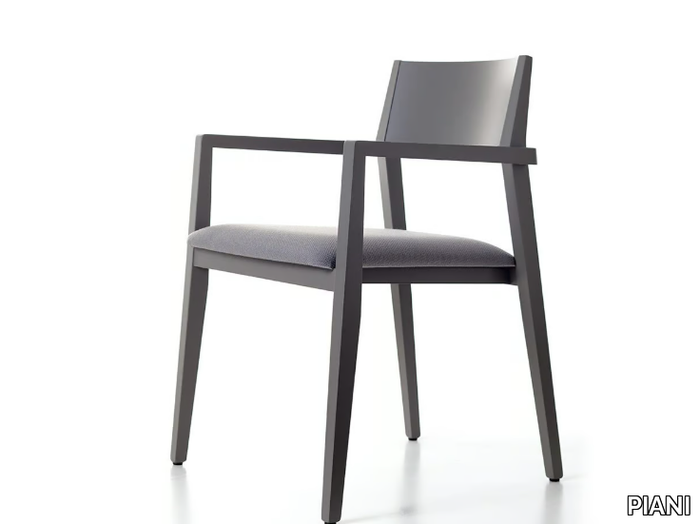 JIMMY 02 A1 - Stackable solid wood chair with armrests _ PIANI