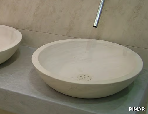 L12 - Countertop round lecce stone washbasin _ PIMAR