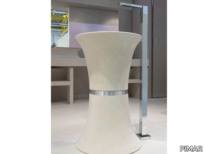 L5 - Freestanding round lecce stone washbasin _ PIMAR