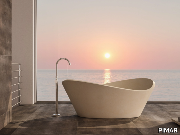 LIBECCIO - Freestanding oval lecce stone bathtub _ PIMAR