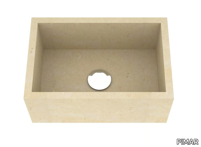 L16 - Countertop single lecce stone washbasin _ PIMAR