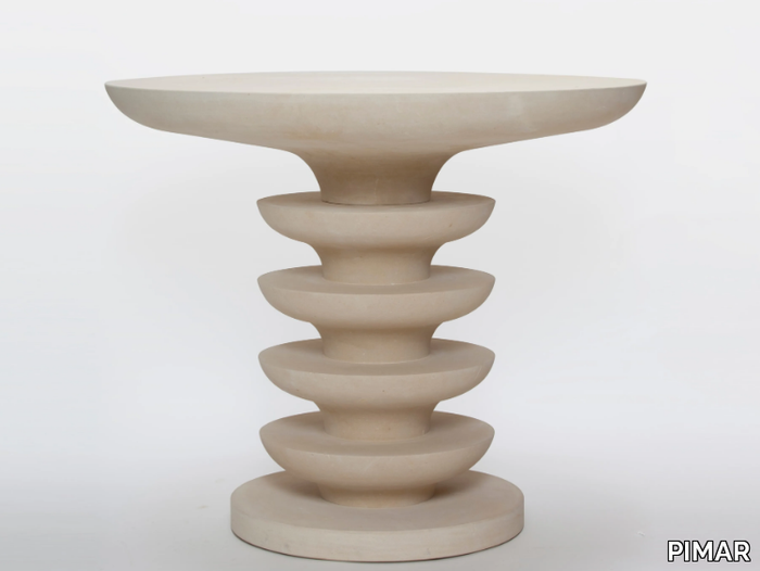 ONDULATION - Round lecce stone garden table _ PIMAR