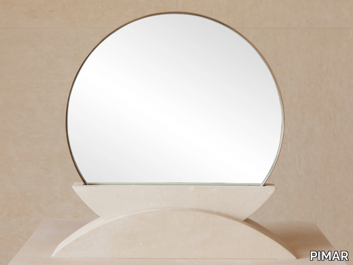 ORIZZONTE - Table-top framed lecce stone mirror _ PIMAR