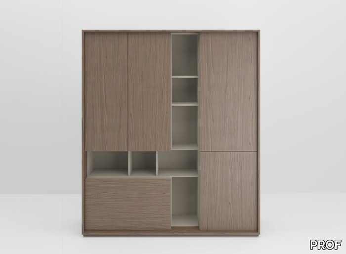 SESSANTA - Wooden office storage unit with hinged doors _ PROF