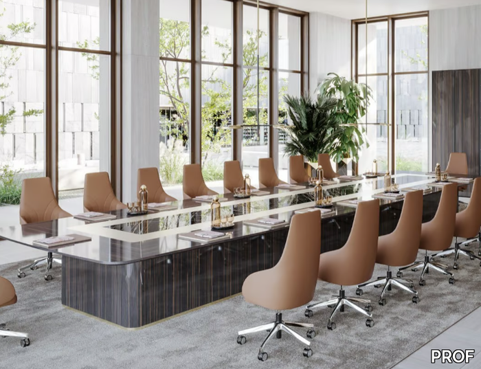 BESPOKE MEETING TABLE 06 - Rectangular ebony meeting table _ PROF