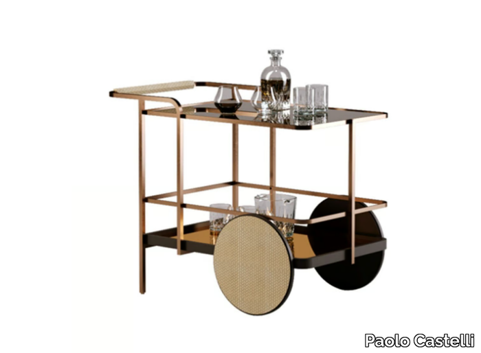 CONVIVIER - Metal and antelio glass food trolley _ Paolo Castelli