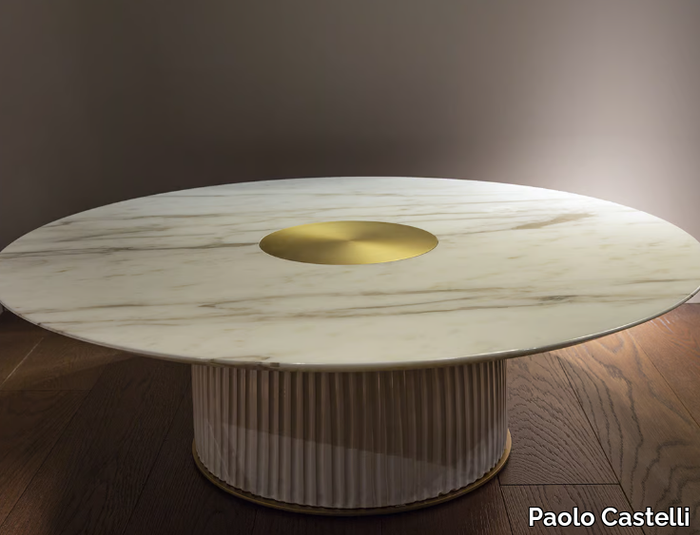 DIONE - Low coffee table in ceramic and Calacatta marble _ Paolo Castelli