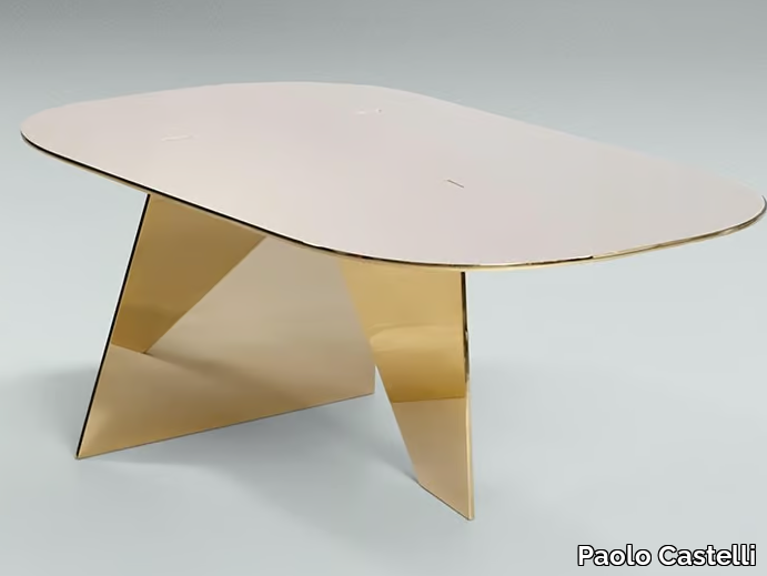 IMPERFECT - Low oval metal coffee table _ Paolo Castelli