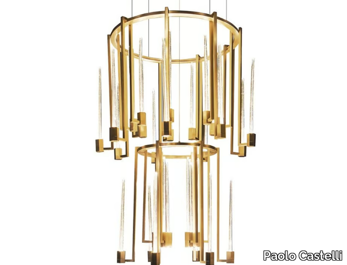 KALÌ - LED suspension lamp in Murano glass and brass _ Paolo Castelli