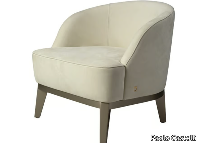 VENICE - Nabuk easy chair with armrests _ Paolo Castelli