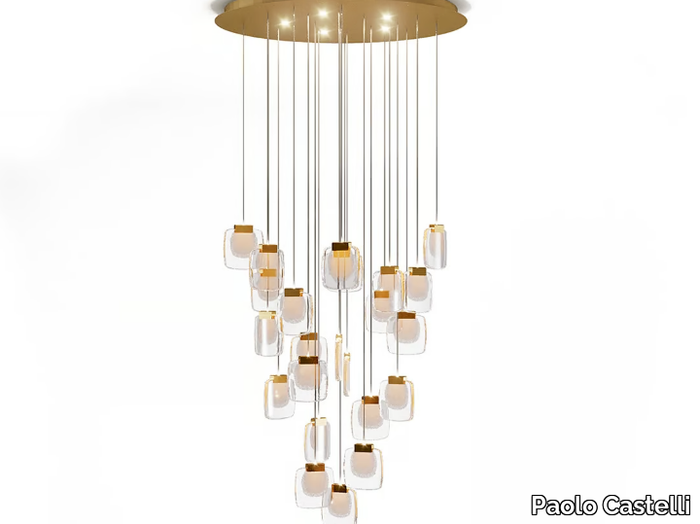 GOLDEN CLOUD - Handmade Murano glass pendant lamp _ Paolo Castelli