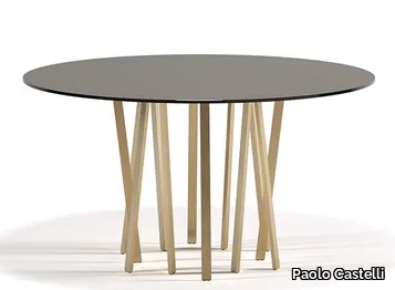 FOR HALL - Round marble and metal table _ Paolo Castelli