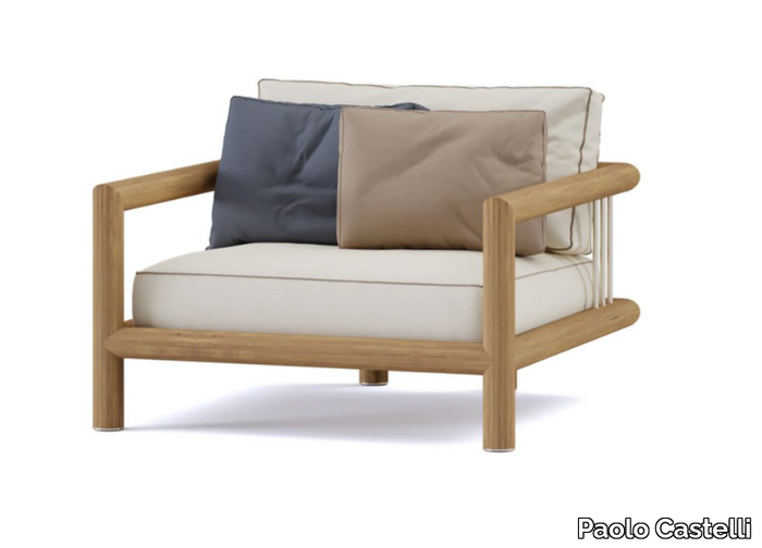 IMANE - Iroko garden armchair with armrests _ Paolo Castelli