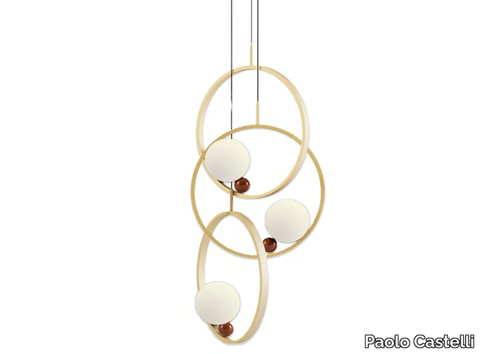 JOY - LED pendant lamp in brass and blown glass _ Paolo Castelli