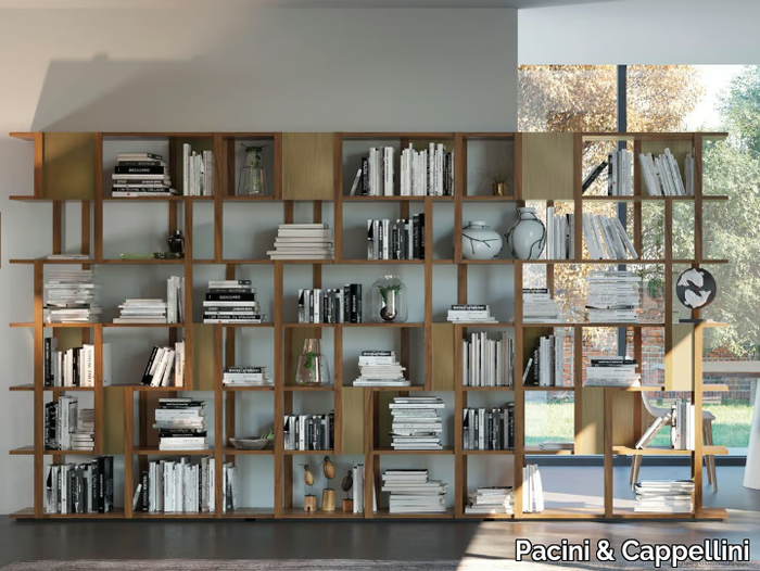 MARILA - Open double-sided wooden bookcase _ Pacini & Cappellini