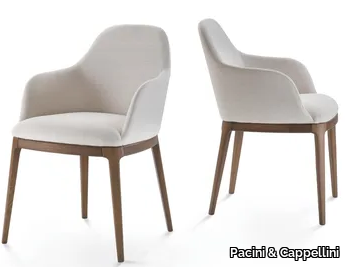 BECKY - Leather chair with armrests _ Pacini & Cappellini