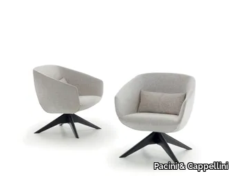 MYA - Upholstered swivel easy chair _ Pacini & Cappellini