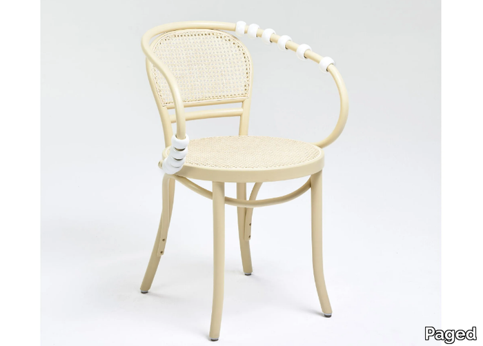 PERLINE - Beech chair with armrests _ Paged