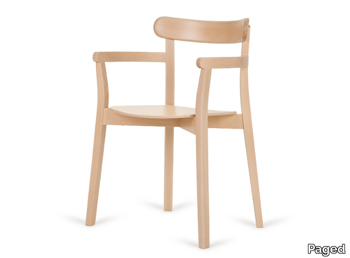 B-4420 ICHO - Wooden chair with armrests _ Paged