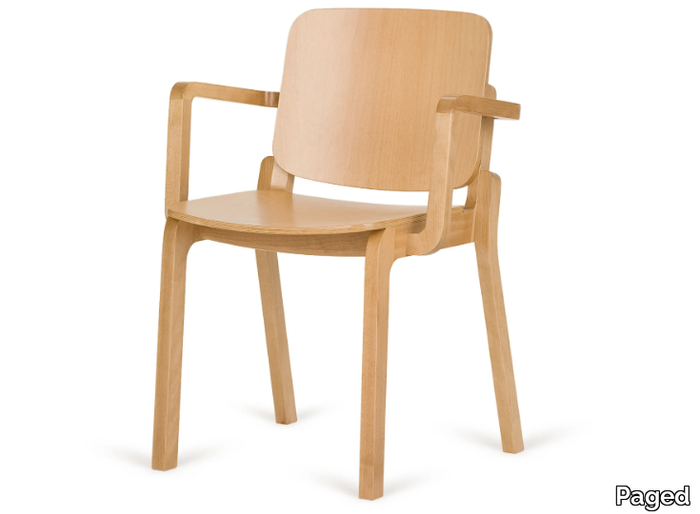 B-HIP-3701 - Wooden chair with armrests _ Paged