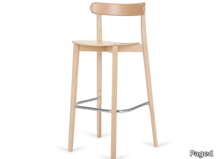 H-4420 ICHO - High wooden stool with footrest _ Paged